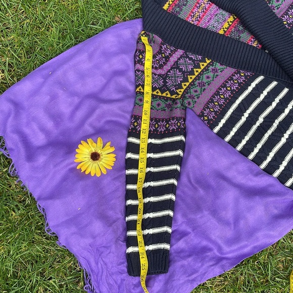 🌺 TALBOTS; Beautiful, Multi-Colored Open Front Cotton Sweater; Misses Size XL! - Picture 11 of 14